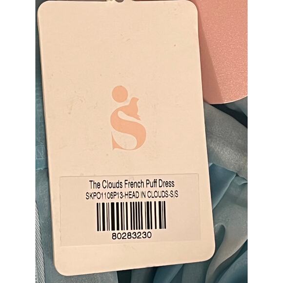 SELKIE Sz S Small Head in the Clouds French Puff Dress NWT - Picture 5 of 16